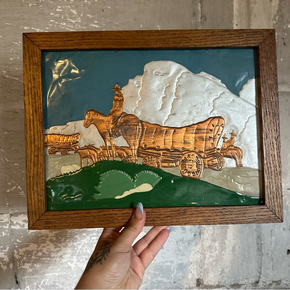 Vtg | Covered Wagon Wall Art